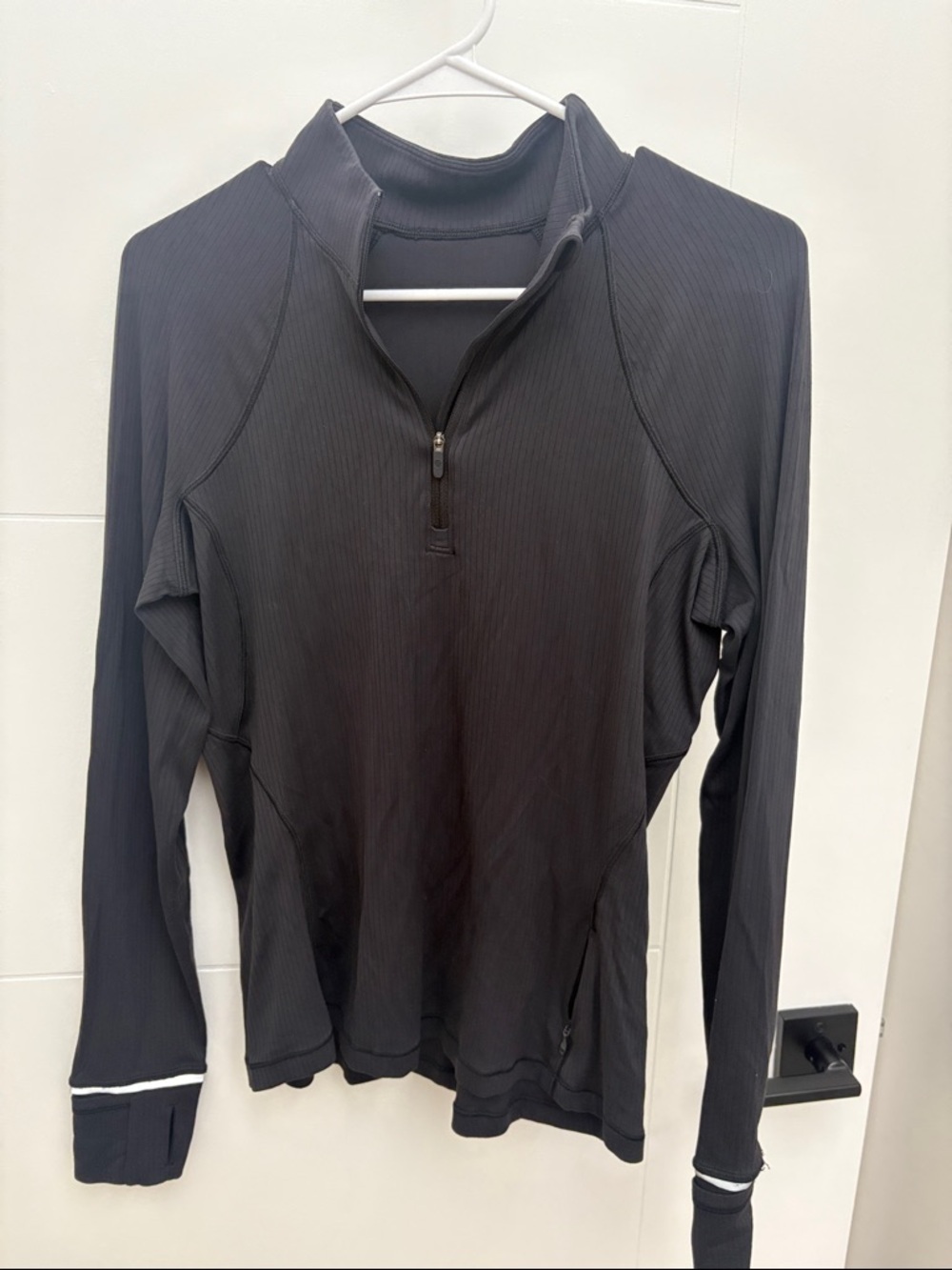 NEW Lululemon Black Quarter-Zip Long Sleeve Pullover Size 10